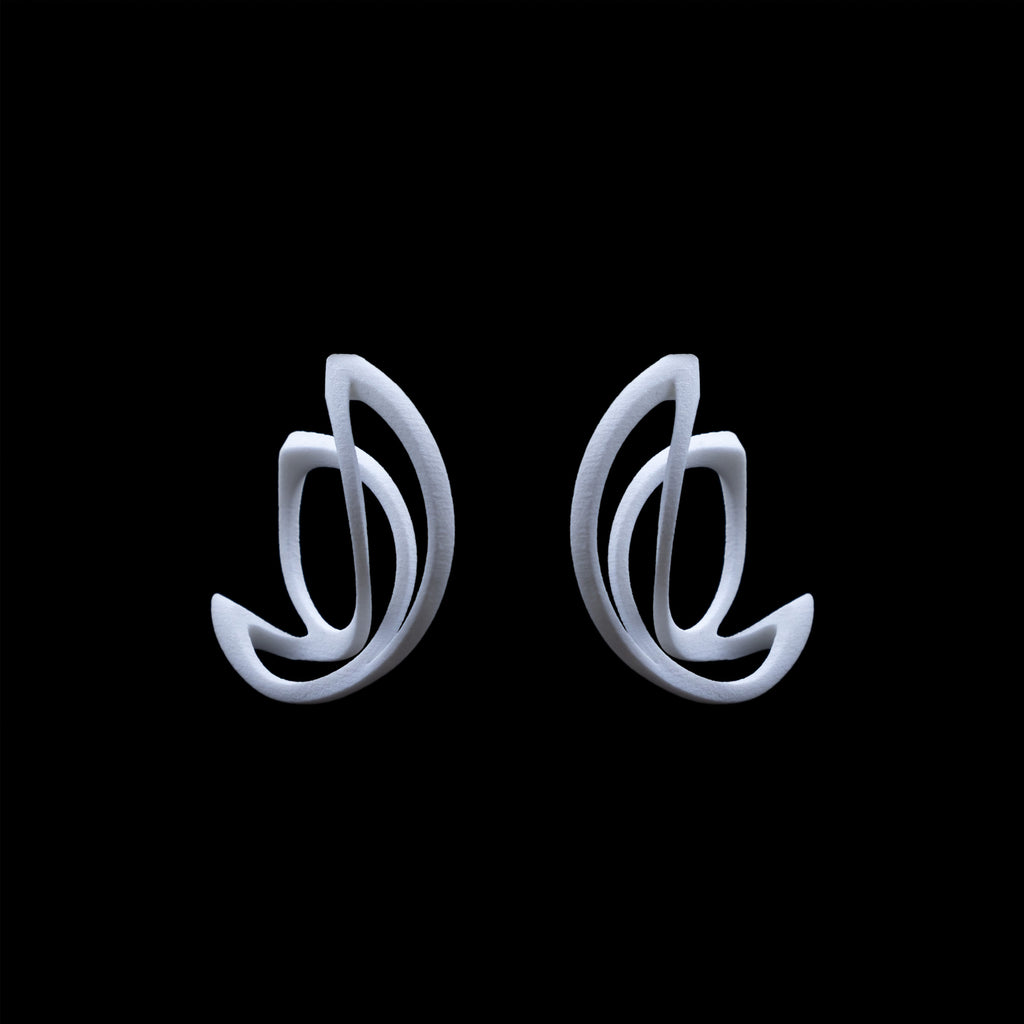 Lotus Hoop Earrings - 3D Printed Nylon